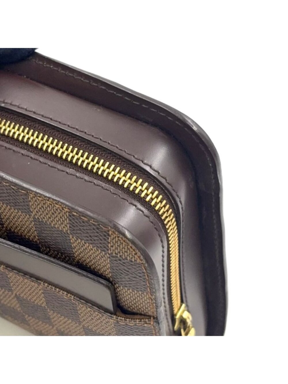 Louis Vuitton Damier Saint Ebene Second Leather Brown Clutch Gold - Picture 13 of 15